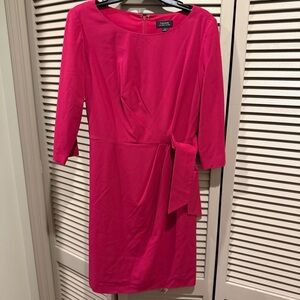 Immaculate. Worn once. Pink Fuchsia Faux Wrap Midi Dress (see video)